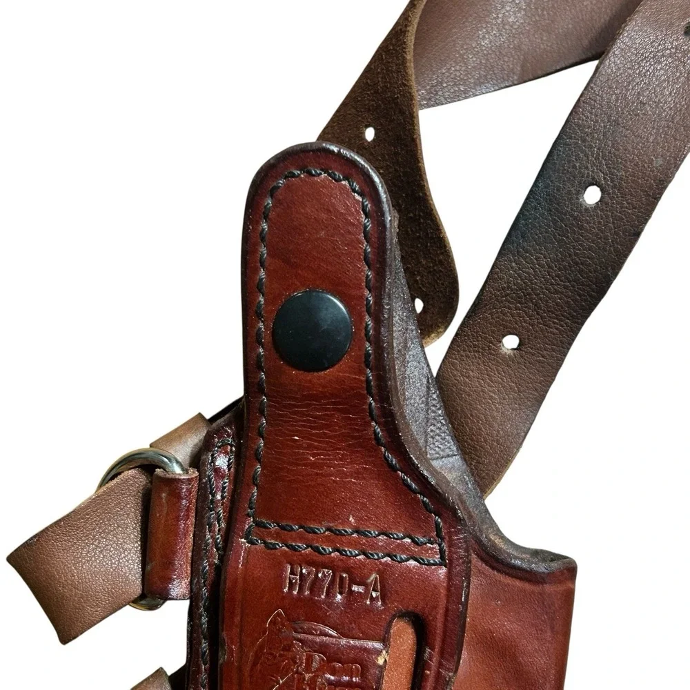 Don Hume Leather Holster Straps Belt‎ Holder Dbl Ammo Magazine Pouch